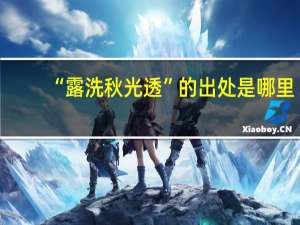 “露洗秋光透”的出处是哪里