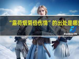 “露荷烟菊倍伤情”的出处是哪里