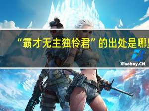“霸才无主独怜君”的出处是哪里