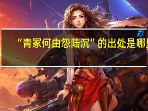 “青冢何由怨陆沉”的出处是哪里
