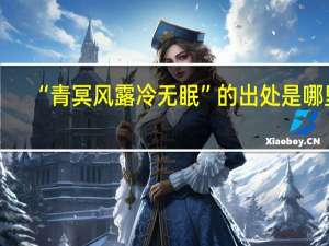 “青冥风露冷无眠”的出处是哪里