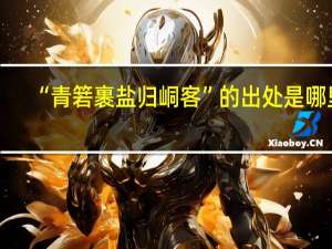 “青箬裹盐归峒客”的出处是哪里