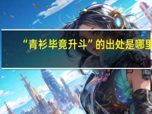 “青衫毕竟升斗”的出处是哪里