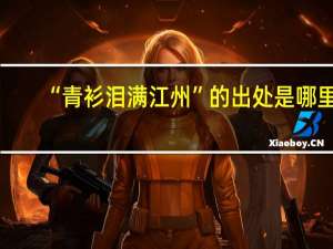 “青衫泪满江州”的出处是哪里