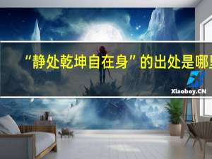 “静处乾坤自在身”的出处是哪里