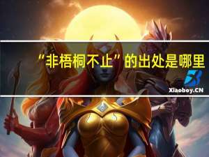 “非梧桐不止”的出处是哪里