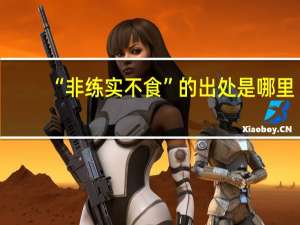 “非练实不食”的出处是哪里