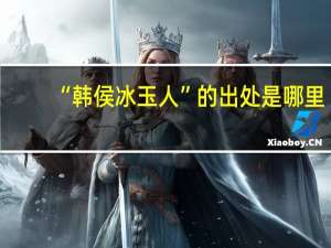 “韩侯冰玉人”的出处是哪里