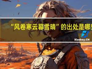 “风卷寒云暮雪晴”的出处是哪里