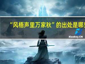 “风梧声里万家秋”的出处是哪里