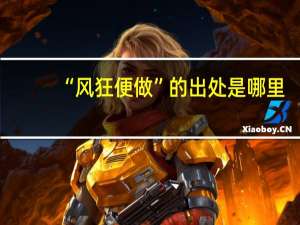 “风狂便做”的出处是哪里