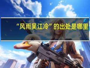 “风雨吴江冷”的出处是哪里