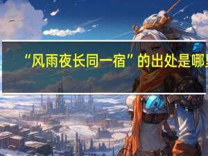 “风雨夜长同一宿”的出处是哪里