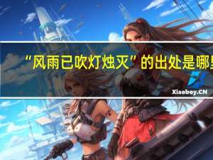 “风雨已吹灯烛灭”的出处是哪里