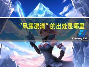 “风露凄清”的出处是哪里