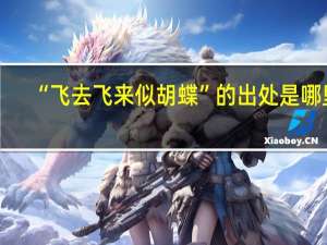 “飞去飞来似胡蝶”的出处是哪里