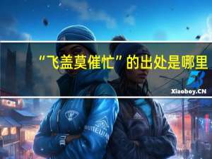 “飞盖莫催忙”的出处是哪里