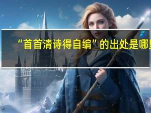 “首首清诗得自编”的出处是哪里