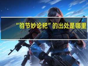 “驺节妙论豝”的出处是哪里
