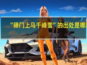 “驿门上马千峰雪”的出处是哪里