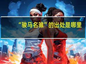 “骏马名骓”的出处是哪里