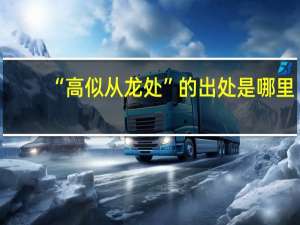 “高似从龙处”的出处是哪里