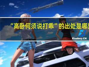 “高卧何须说打乖”的出处是哪里