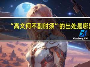 “高文何不副时须”的出处是哪里