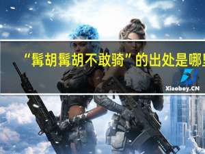 “髯胡髯胡不敢骑”的出处是哪里