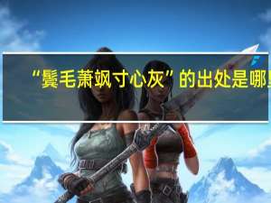 “鬓毛萧飒寸心灰”的出处是哪里