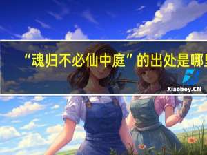 “魂归不必仙中庭”的出处是哪里