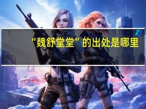 “魏舒堂堂”的出处是哪里