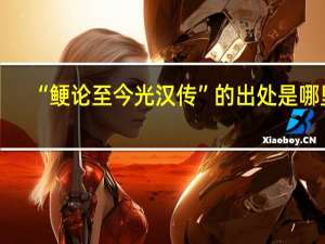 “鲠论至今光汉传”的出处是哪里