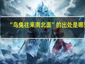 “鸟兔往来南北面”的出处是哪里