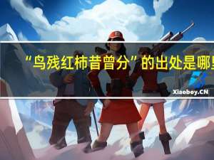“鸟残红柿昔曾分”的出处是哪里