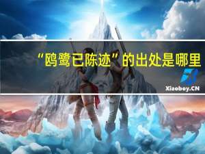 “鸥鹭已陈迹”的出处是哪里