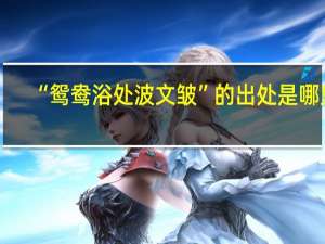 “鸳鸯浴处波文皱”的出处是哪里