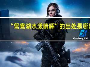 “鸳鸯湖水漾晴晖”的出处是哪里