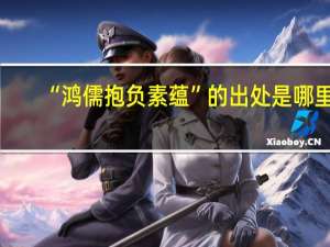 “鸿儒抱负素蕴”的出处是哪里