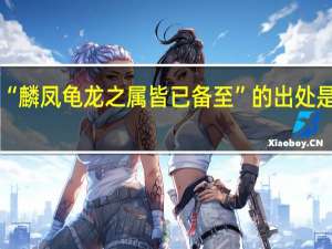 “麟凤龟龙之属皆已备至”的出处是哪里