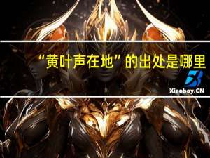 “黄叶声在地”的出处是哪里