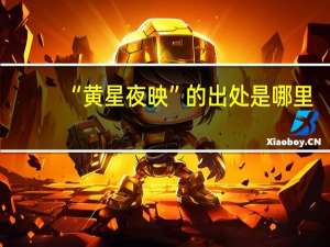 “黄星夜映”的出处是哪里