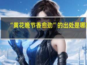 “黄花晚节香愈劲”的出处是哪里