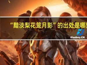 “黯淡梨花笼月影”的出处是哪里