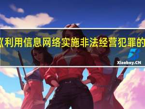 《利用信息网络实施非法经营犯罪的认定》