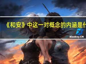 《和安》中这一对概念的内涵是什么？