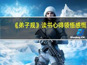 《弟子规》读书心得领悟感慨