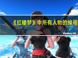 《红楼梦》中所有人物的绰号