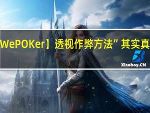 【WePOKer】透视作弊方法”其实真的有挂
