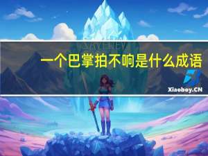 一个巴掌拍不响是什么成语